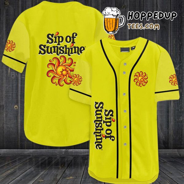 Sip Of Sunshine Yellow Themed Baseball Jersey Distinctive Design Edition