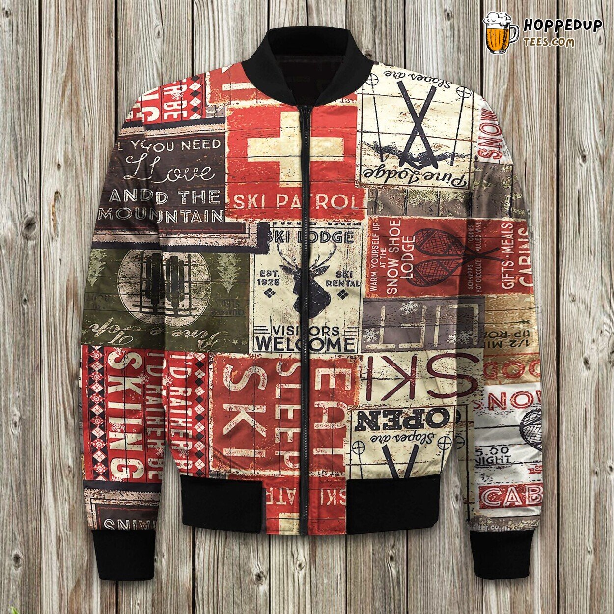 Ski Lodge Inspired Winter Bomber Jacket Design High Quality Tailored Fit