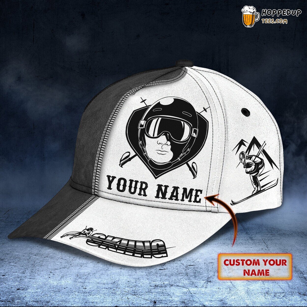 Skiing1 3D Cap Personalized Name Design Style Premium Collection
