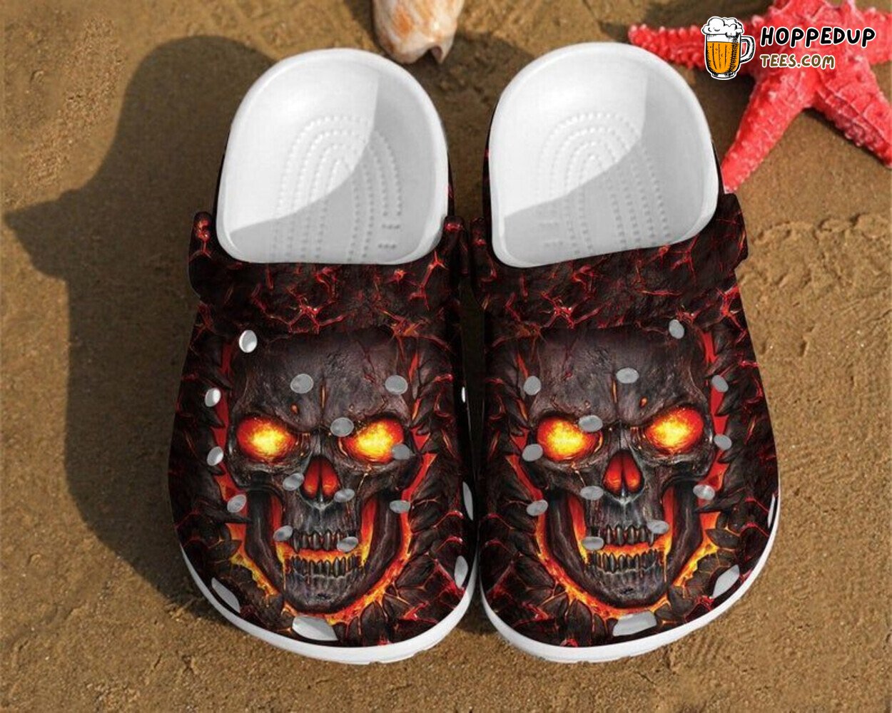 Skull Art Design Themed Rubber Clog Shoes Comfy Footwear for Art Enthusiasts
