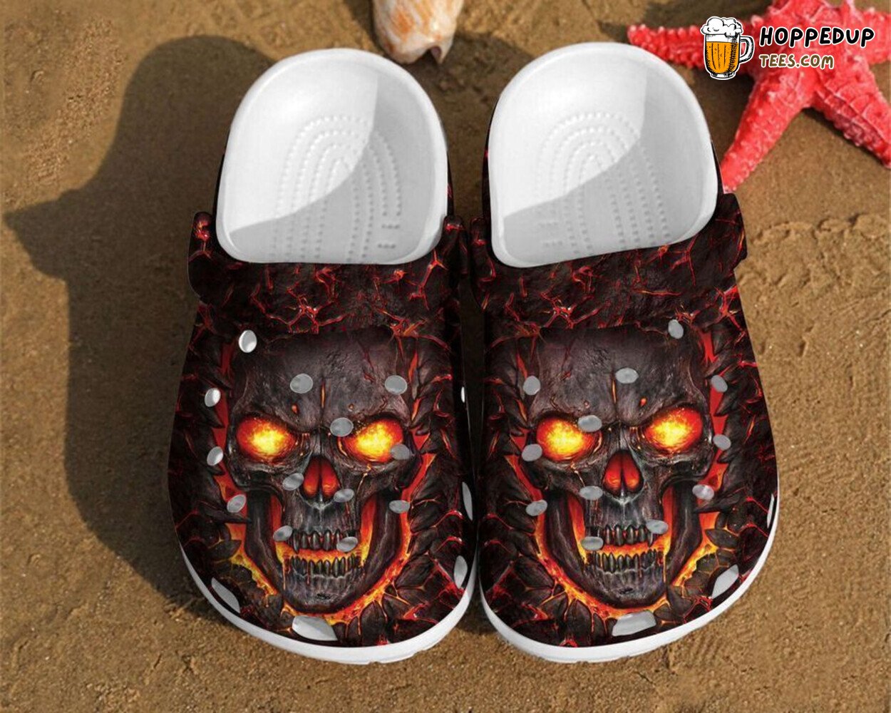 Skull Art Fire Motorcycle Motorcyclist Him Her Gift Cool clogs