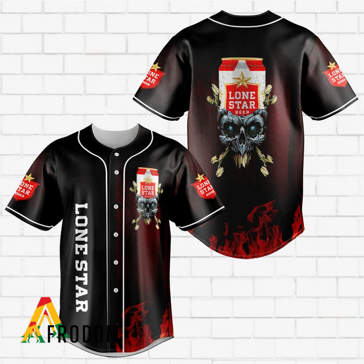 Skull Baseball Jersey Lone Star Beer HU