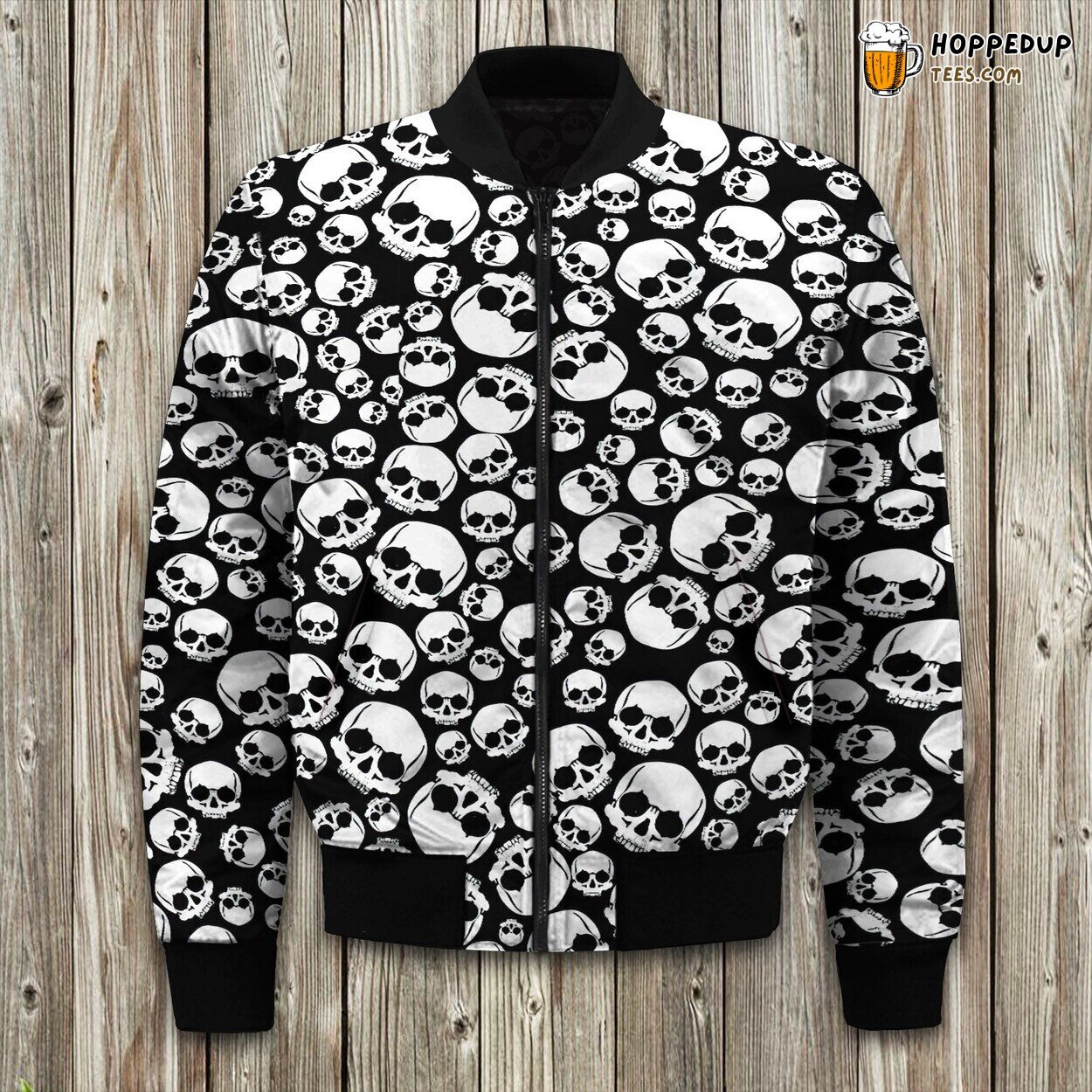 Skull Black And White Bomber Jacket
