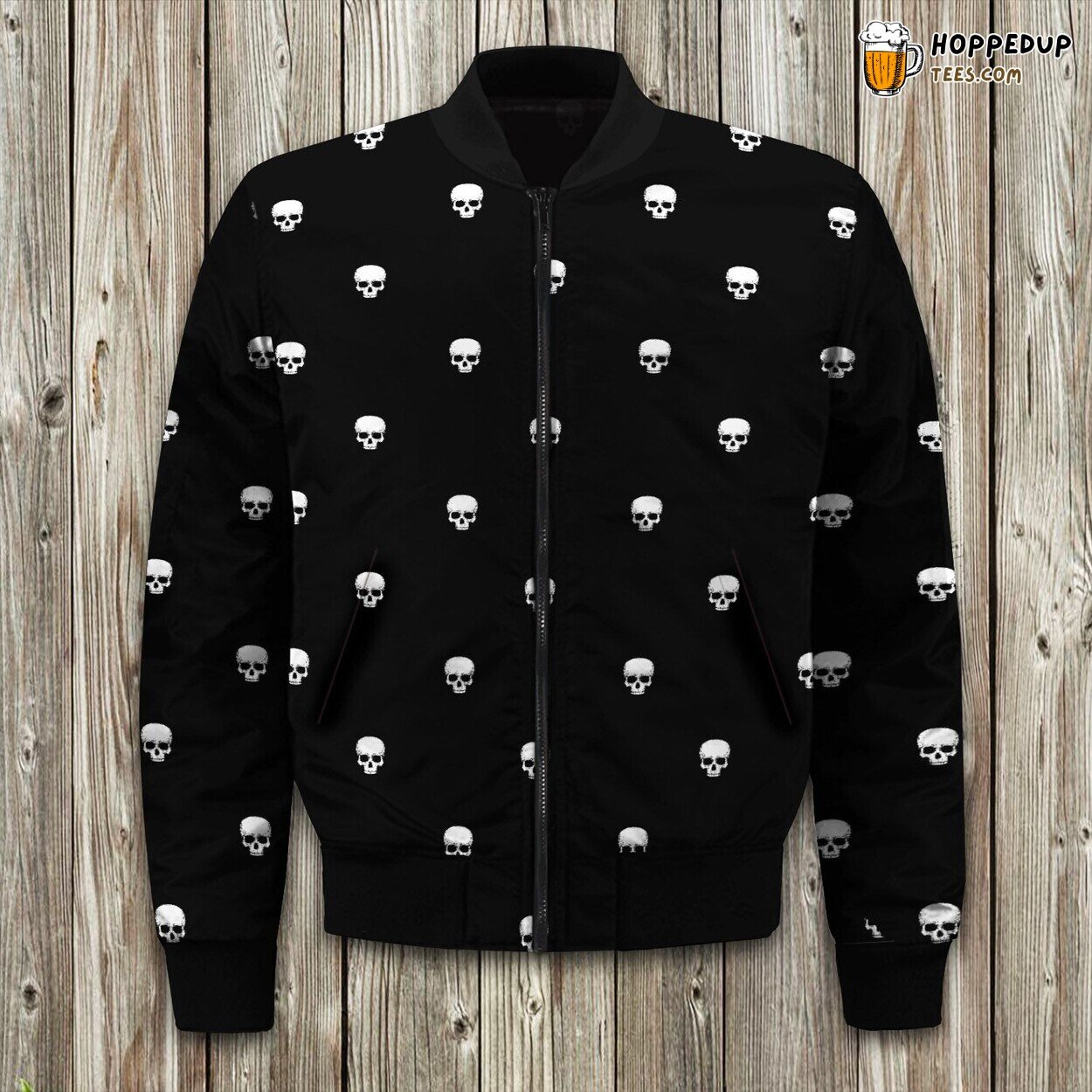 Skull Black Design Bomber Jacket Embrace the Dark Side of Winter Fashion