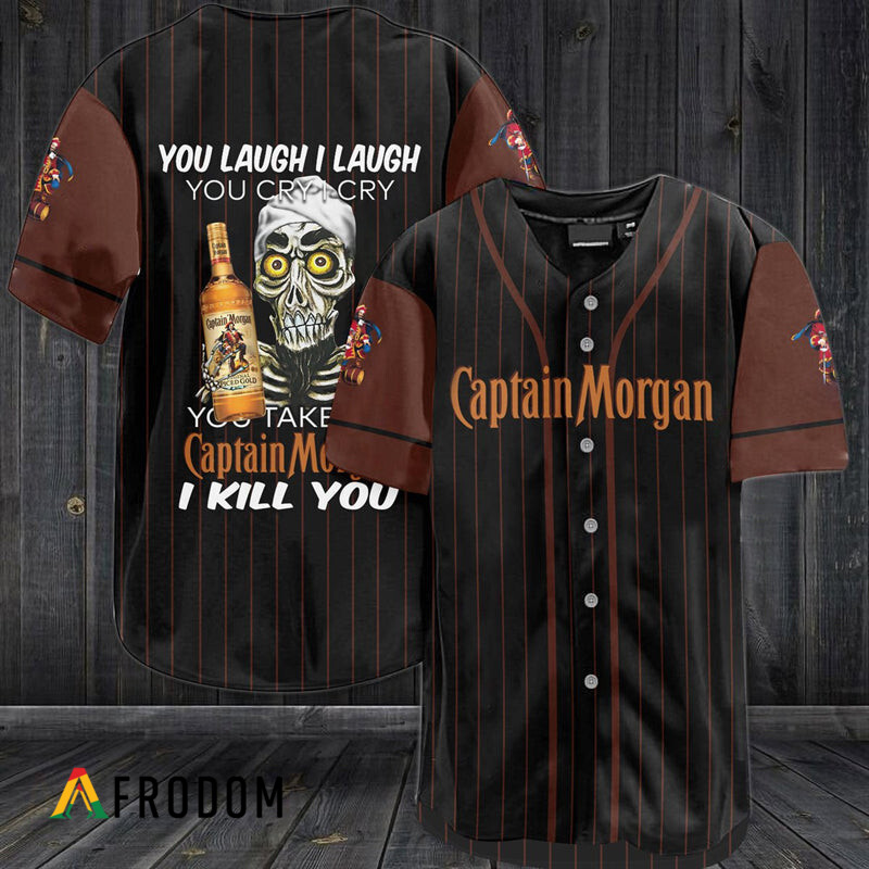 Skull Captain Morgan Whiskey Baseball Jersey HU