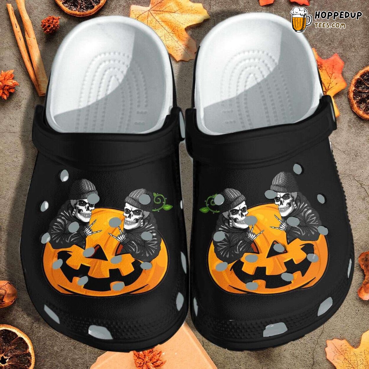 Skull Hip Hop Tattoo Themed Comfortable Stylish Clogs Shoes Design