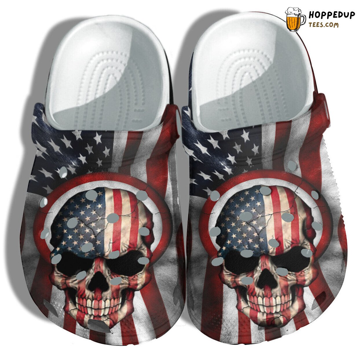 Skull Hunter America Flag Shoes Men Father’s Day Proud Veterans Birthday