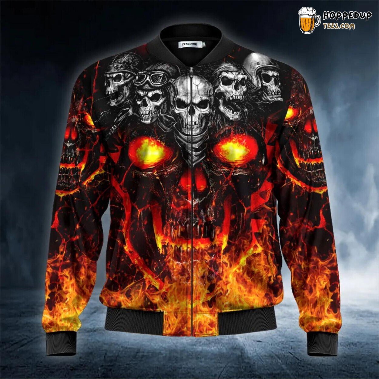 Skull Motorcyclists Squad Exclusive Bomber Jacket 3D Viking Graphic Apparel