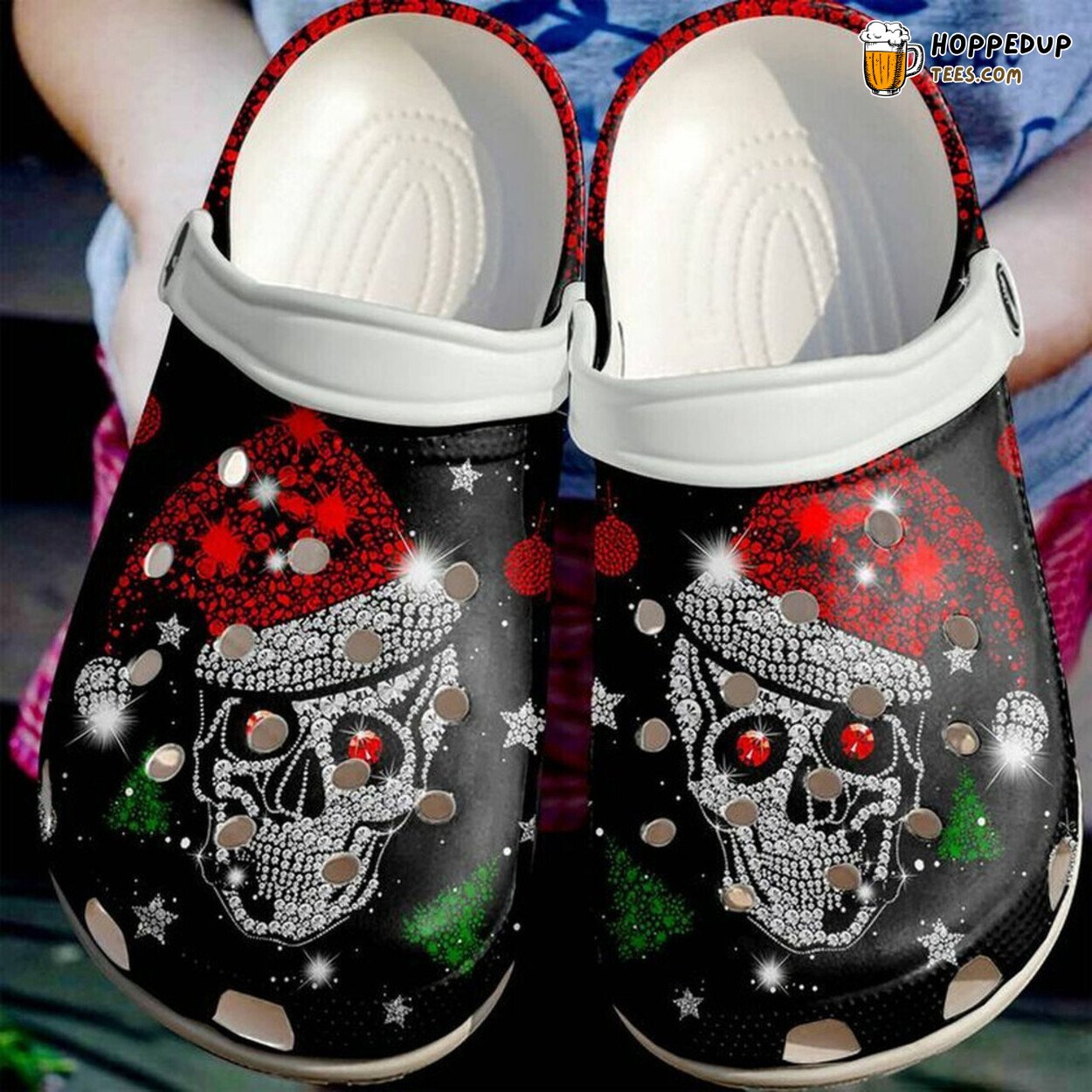 Skull Shiny Christmas Bling Bling Lover Gift Comfortable Unique Clogs