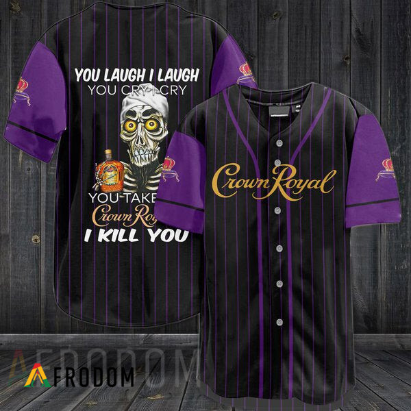 Skull Skeleton Crown Royal Baseball Jersey HU
