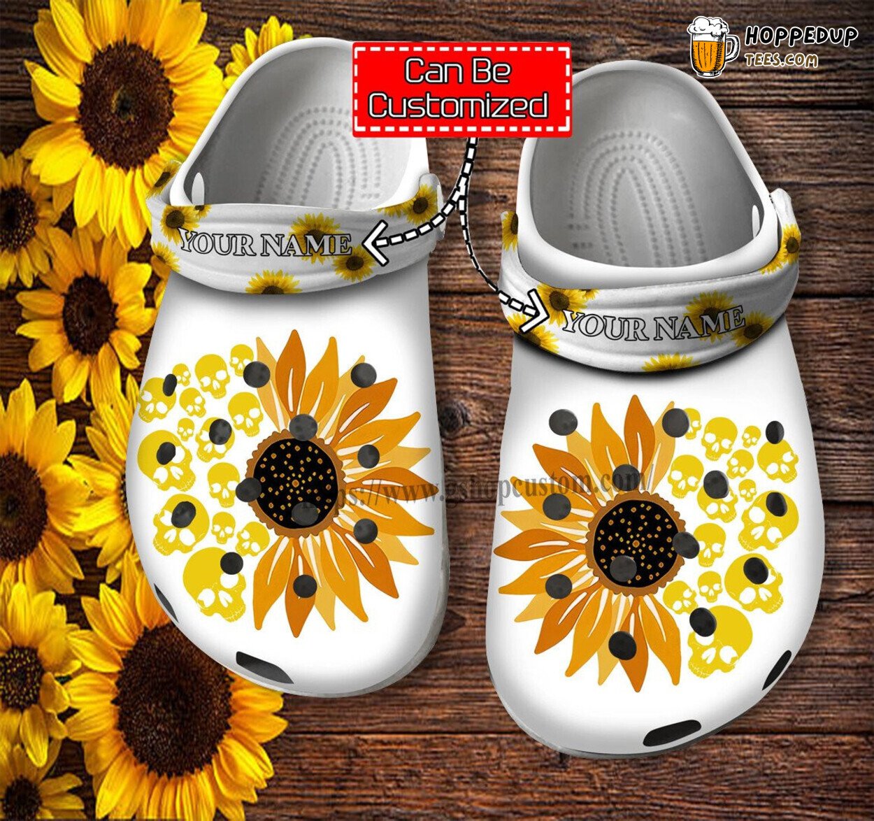 Skull Sunflower Funny Shoes Tattoo Girl Classic Comfortable Clogs Unique