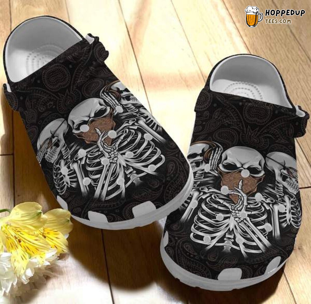 Skull Tattoo Hippie Themed Comfortable Unique Clog Shoes Gift
