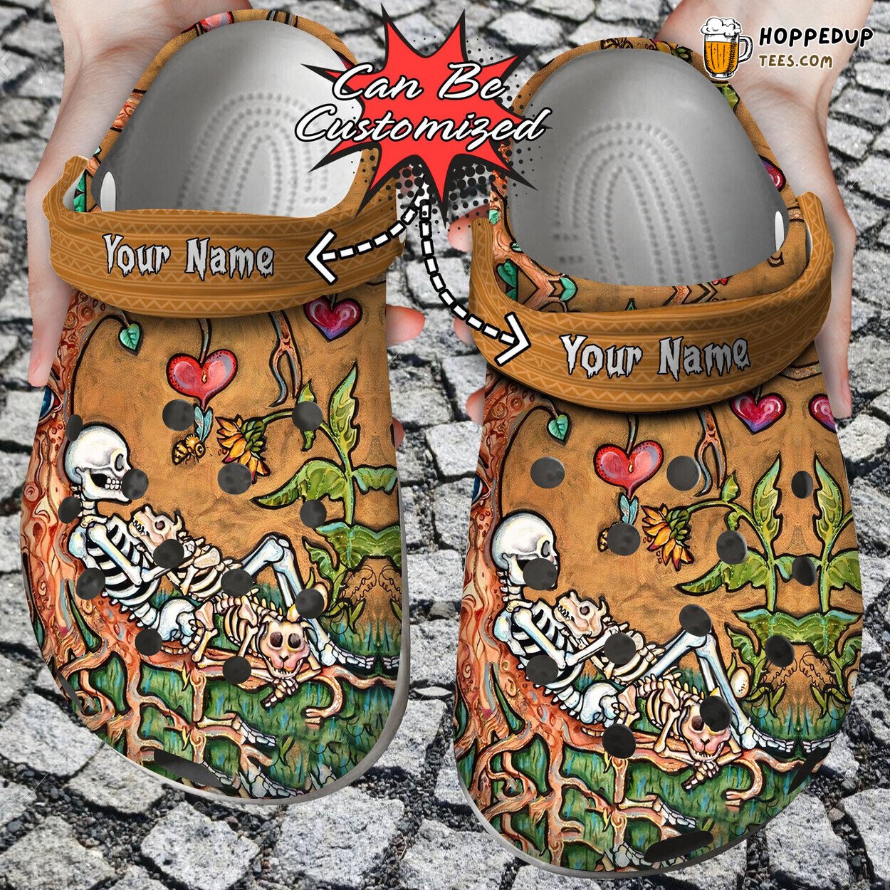 Skull Till Death Do Us Part Theme Comfortable Clogs Artistic Footwear
