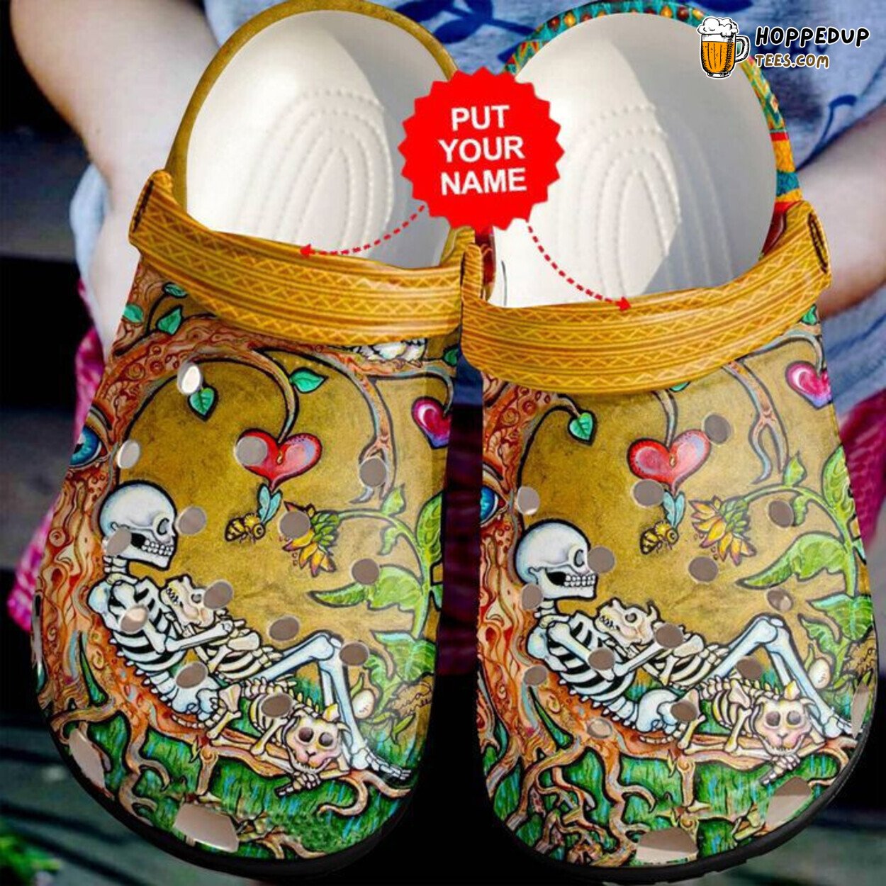 Skull Till Death Do Us Part Themed Clog Shoes Comfortable Footwear for Fans