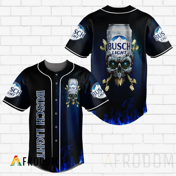 Skull With Busch Light Baseball Jersey HU