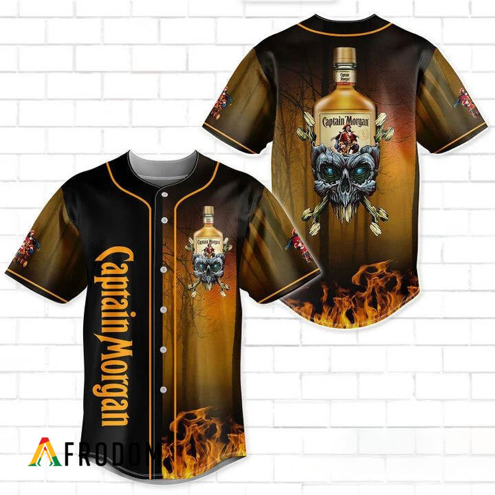 Skull With Captain Morgan Baseball Jersey HU