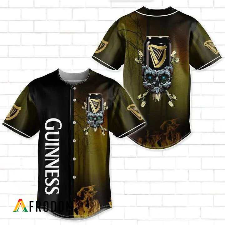 Skull With Guinness Beer Baseball Jersey HU