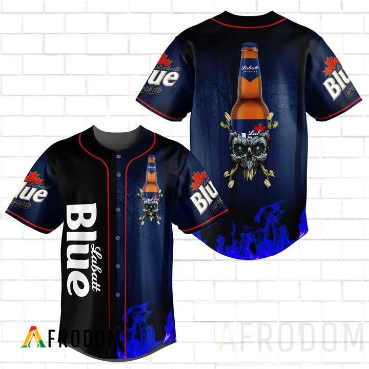 Skull With Labatt Blue Baseball Jersey HU