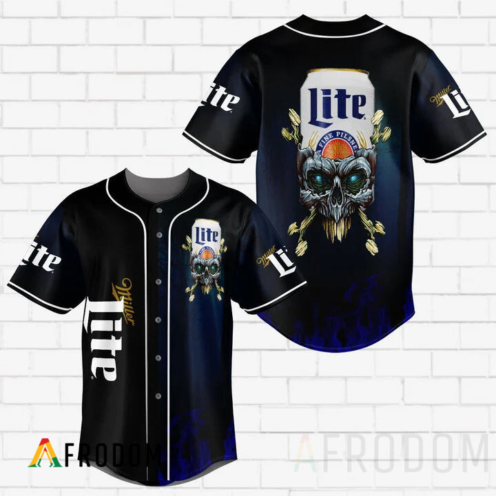 Skull With Miller Lite Baseball Jersey HU