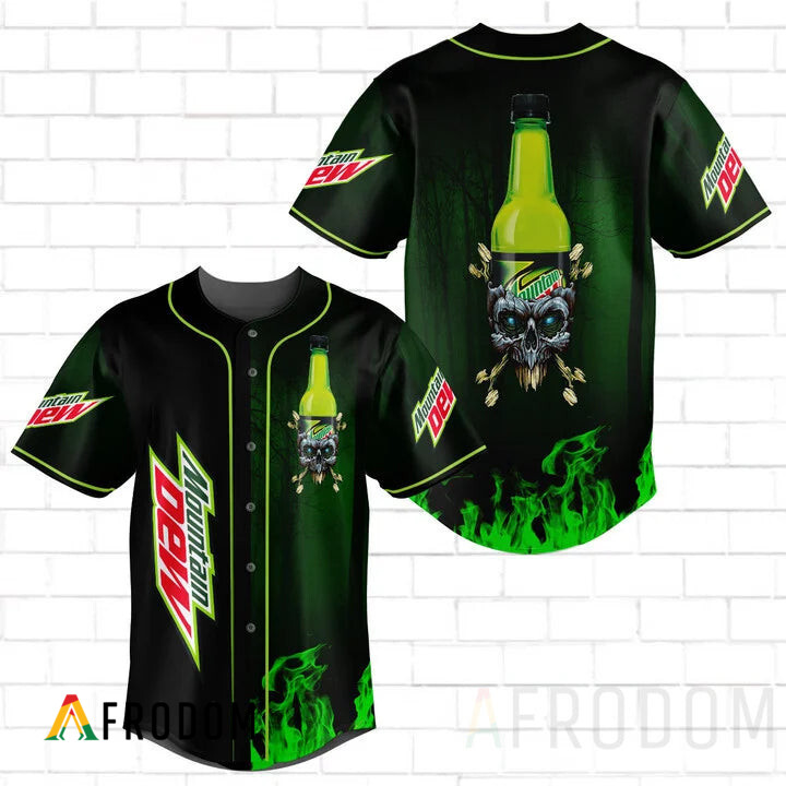 Skull With Mountain Dew Baseball Jersey HU