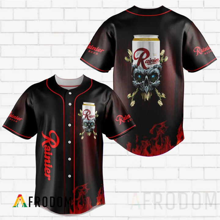 Skull With Rainier Beer Baseball Jersey HU