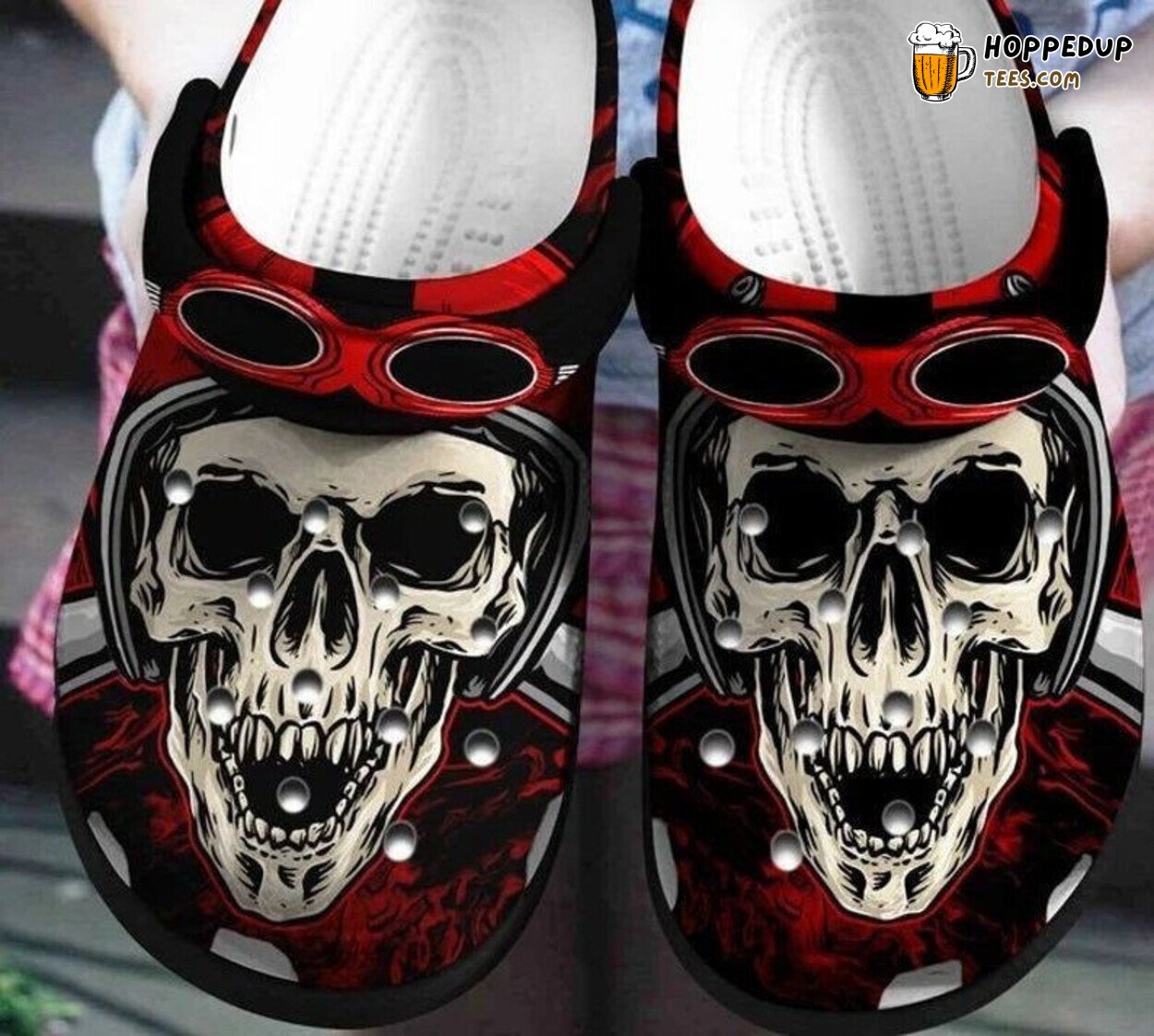 Skulls Skull Art Croc Motorcycling Women Cute Comfortable Clogs Shoes