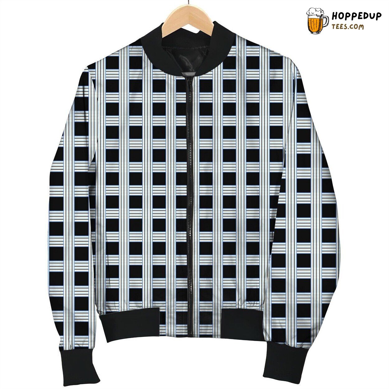 Sky Blue Tattersall Bomber Jacket