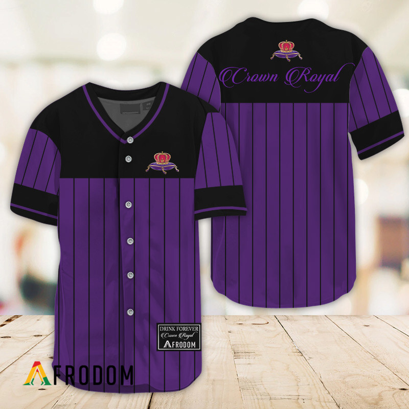 Sleek Black Vertical Striped Crown Royal Baseball Jersey HU