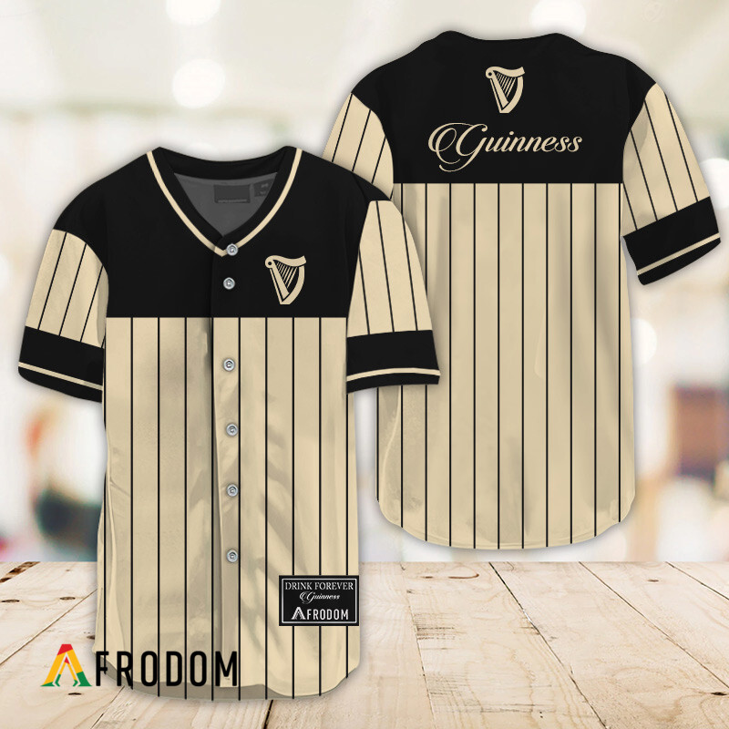 Sleek Black Vertical Striped Guinness Baseball Jersey HU