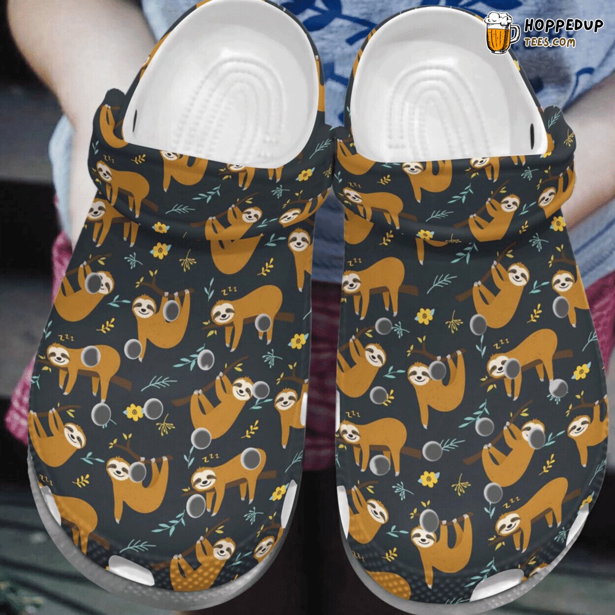 Sleeping Cute Sloths Tree Flower Lover Gift Comfortable Unique Clogs