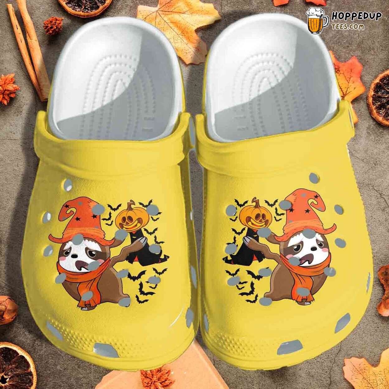 Sloth Afraid Pumpkin Ghost Funny Halloween Pumpkin Clog Birthday Gift