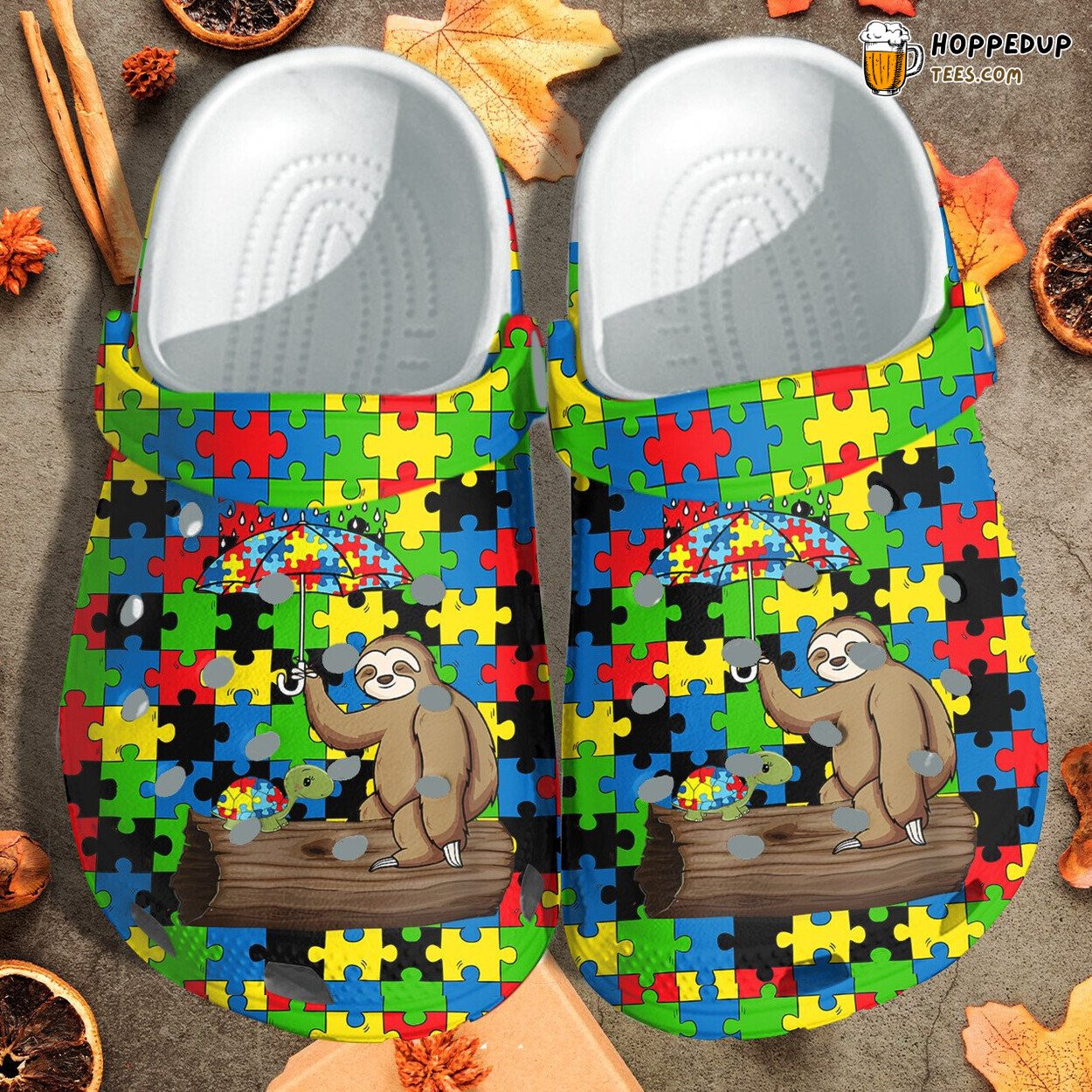 Sloth Autism Turtle Themed Clogs Autism Awareness Shoes Gifts Unique