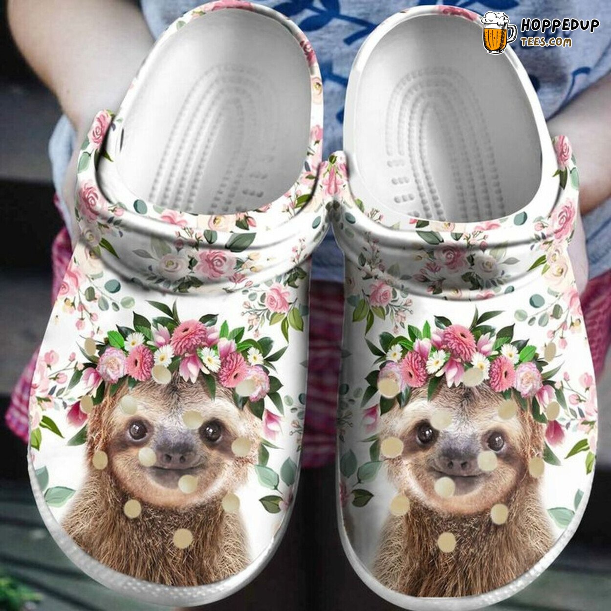 Sloth Baby Flower Pink Lover Gift Themed Comfortable Rubber Clogs