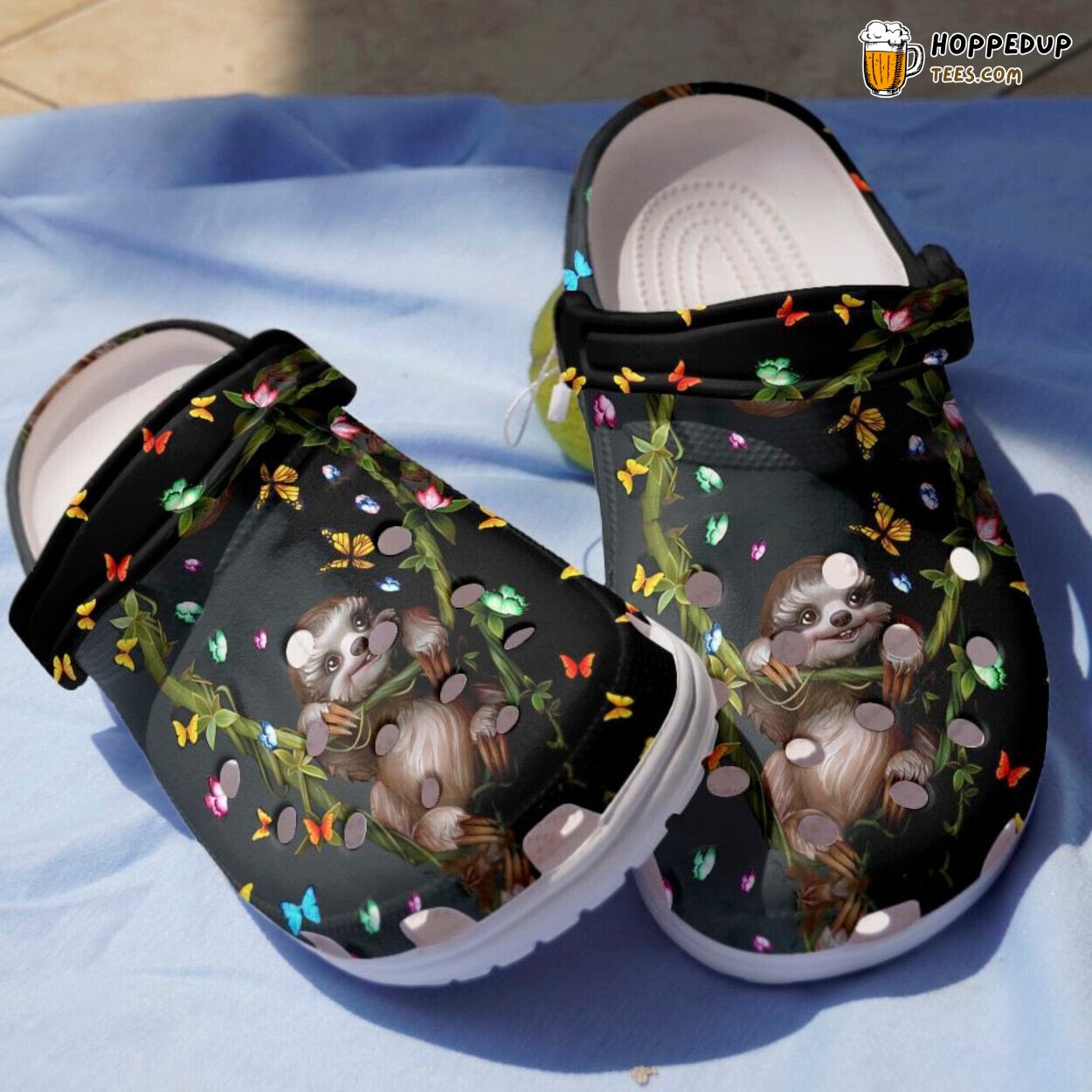 Sloth Black Jungle Little Animals Themed Gift Comfortable Clogs