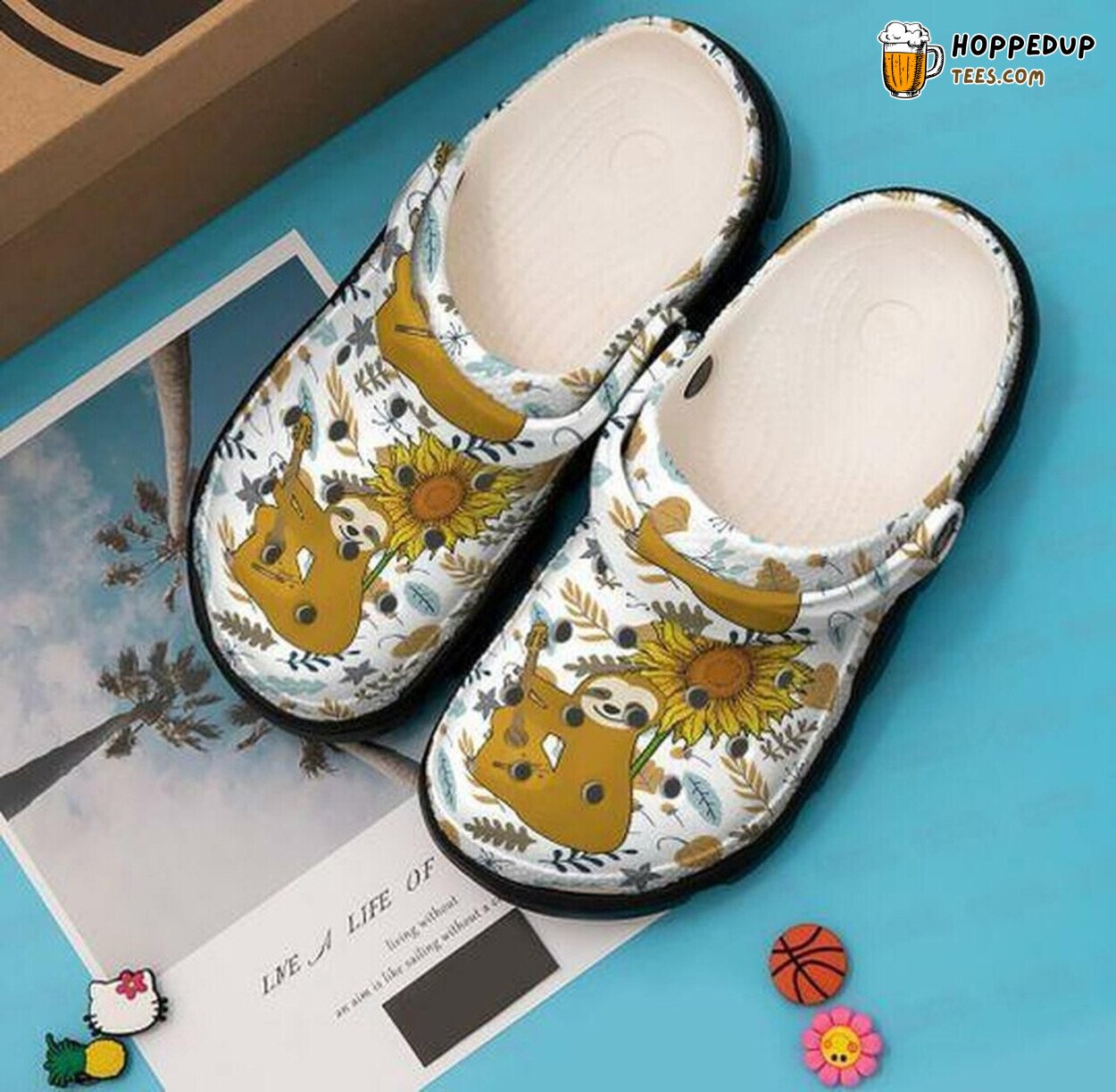 Sloth Camper Sunflower Personalized Rubber Clog Shoes Comfy Gift for Fans