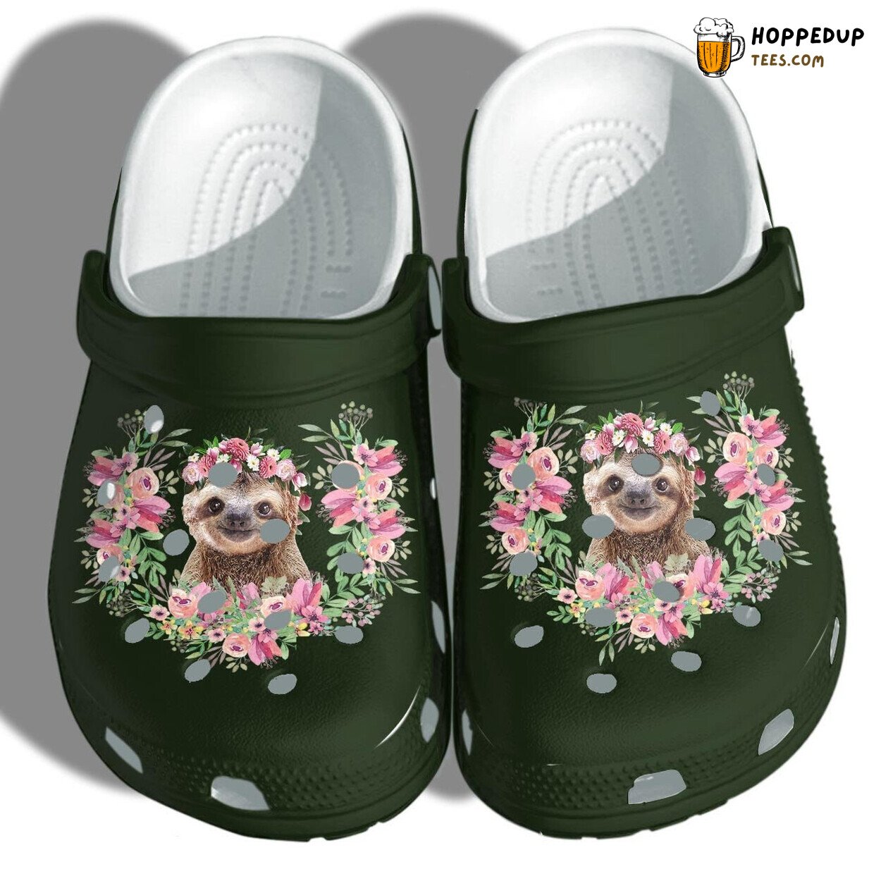 Sloth Flower Cute Custom Daughter Birthday Gift Comfort Clogs Shoes