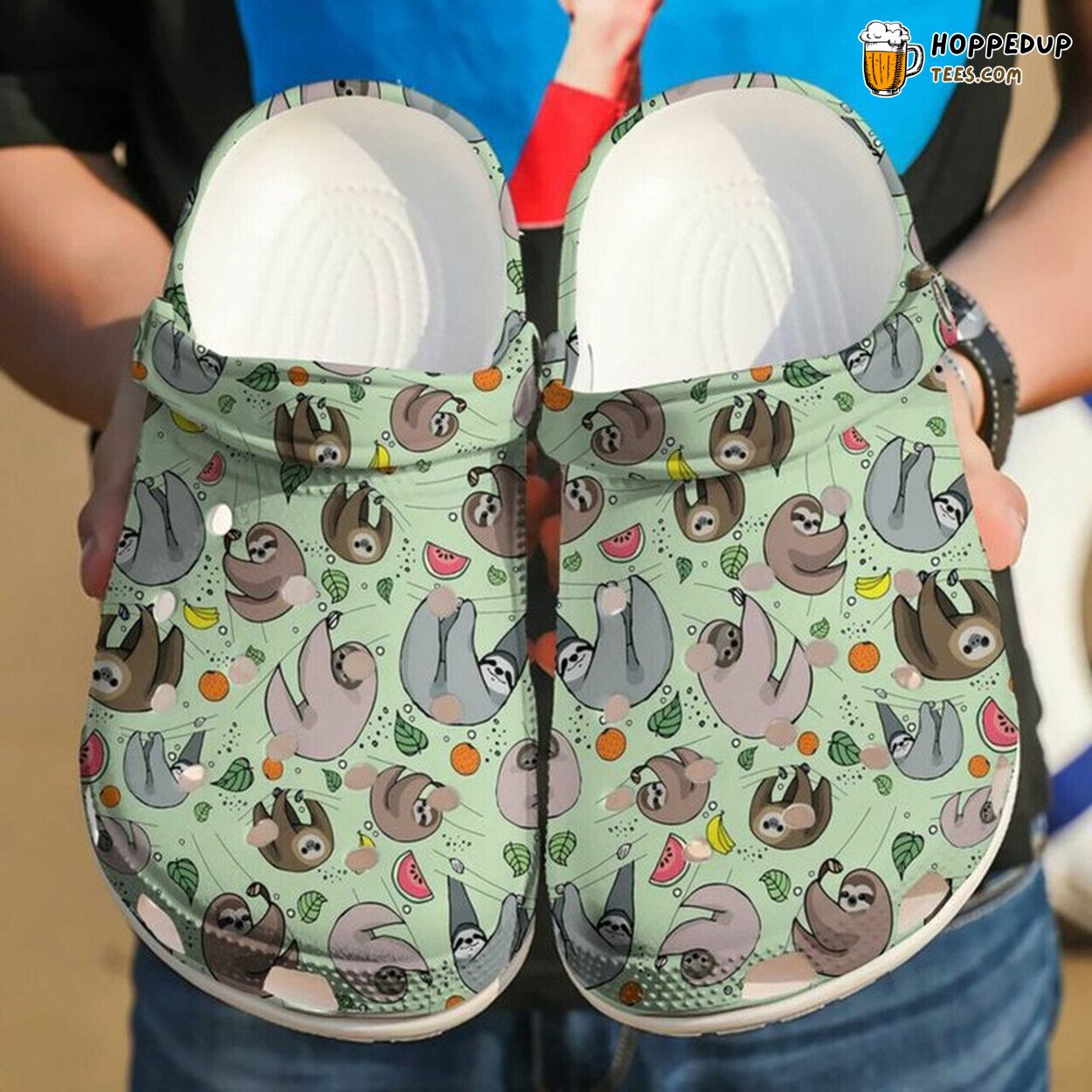 Sloth Hanging 102 Lover Gift Rubber Clog Shoes Comfy Design