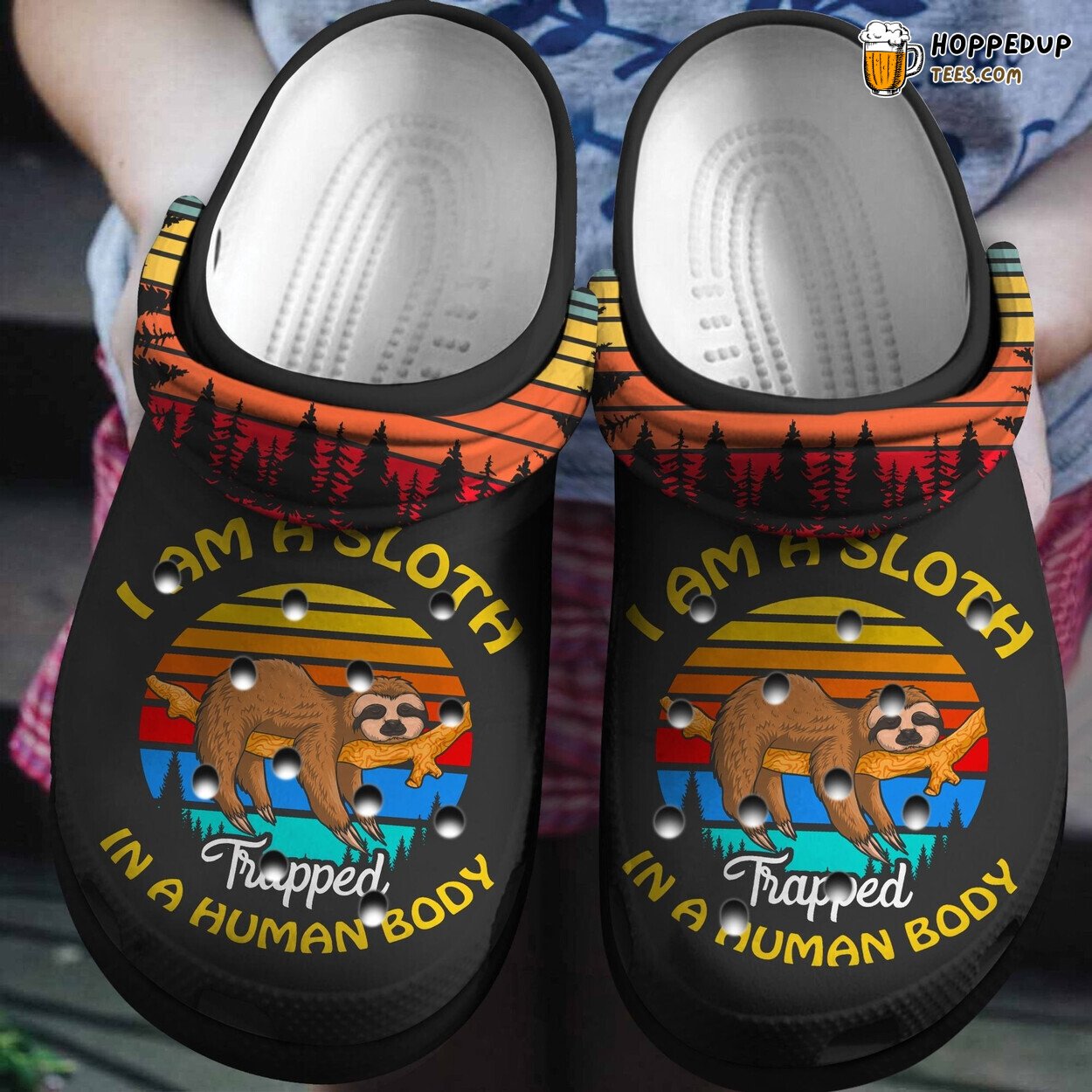 Sloth Human Body Trapped Theme Kids Comfortable Unique Clogs Gift