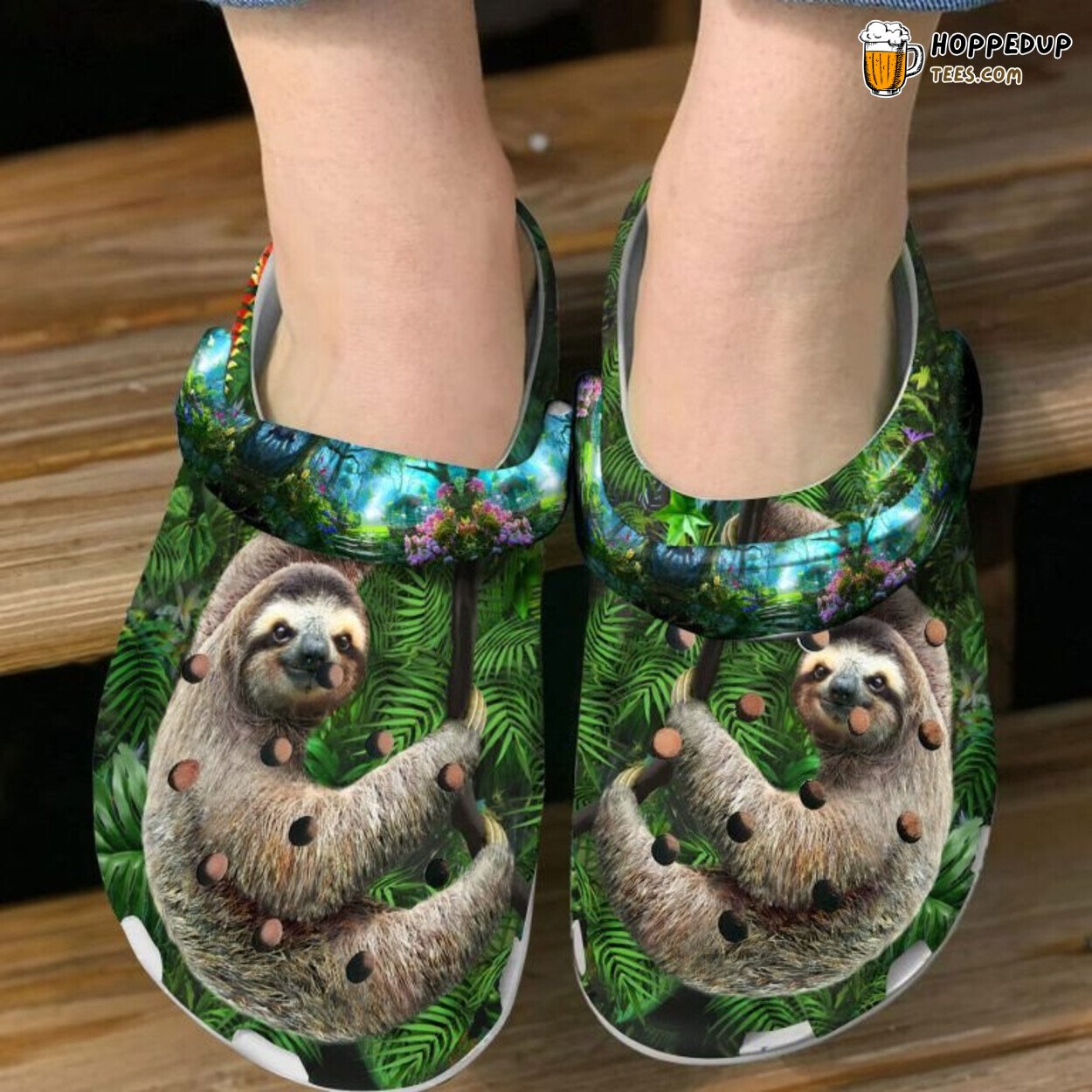 Sloth In The Forest Themed Comfortable Unique Clogs Shoes Gift
