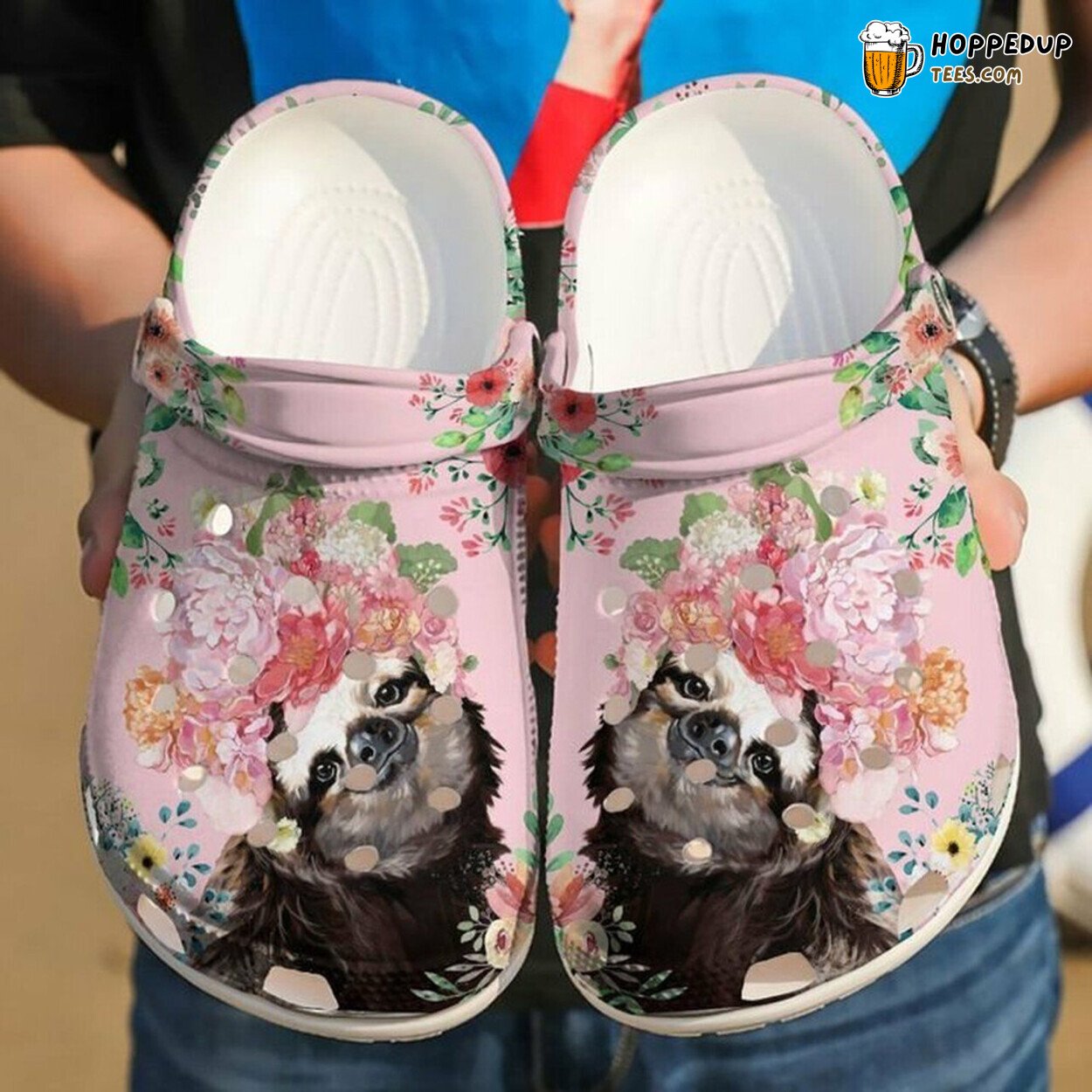 Sloth Lovely Flower Tropical Lover Gift Rubber Comfortable Clogs