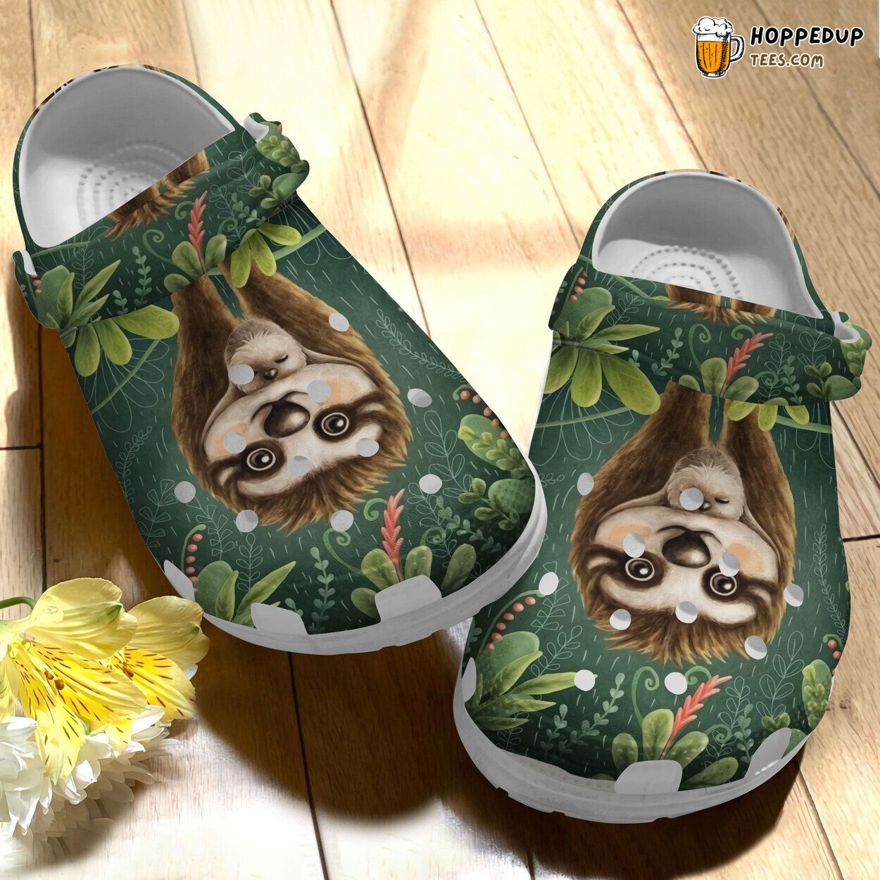 Sloth Mom Baby Tropical Mothers Day Gift Comfortable Clogs