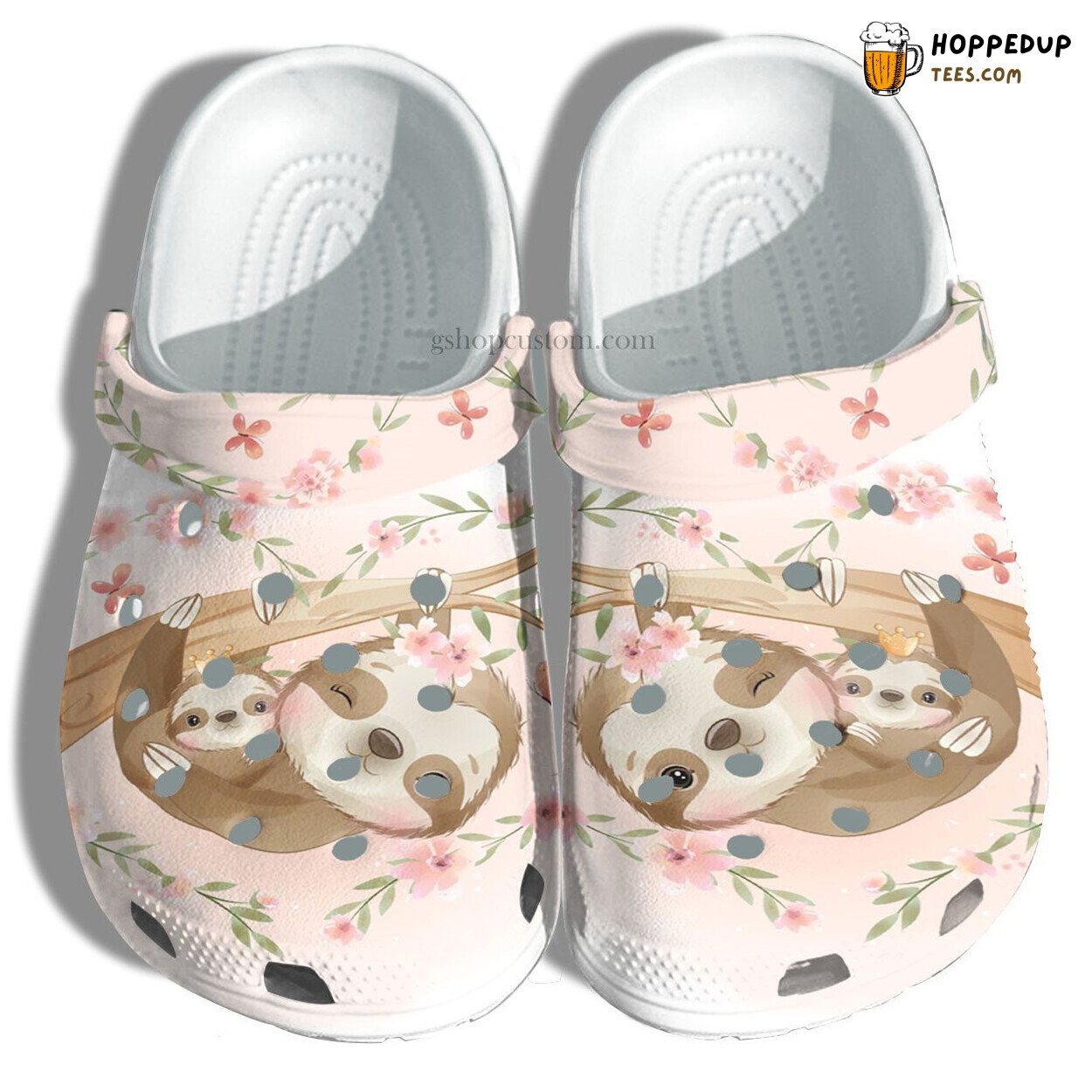 Sloth Mom Flower Cute Kid Mom Beach Themed Clogs Shoes
