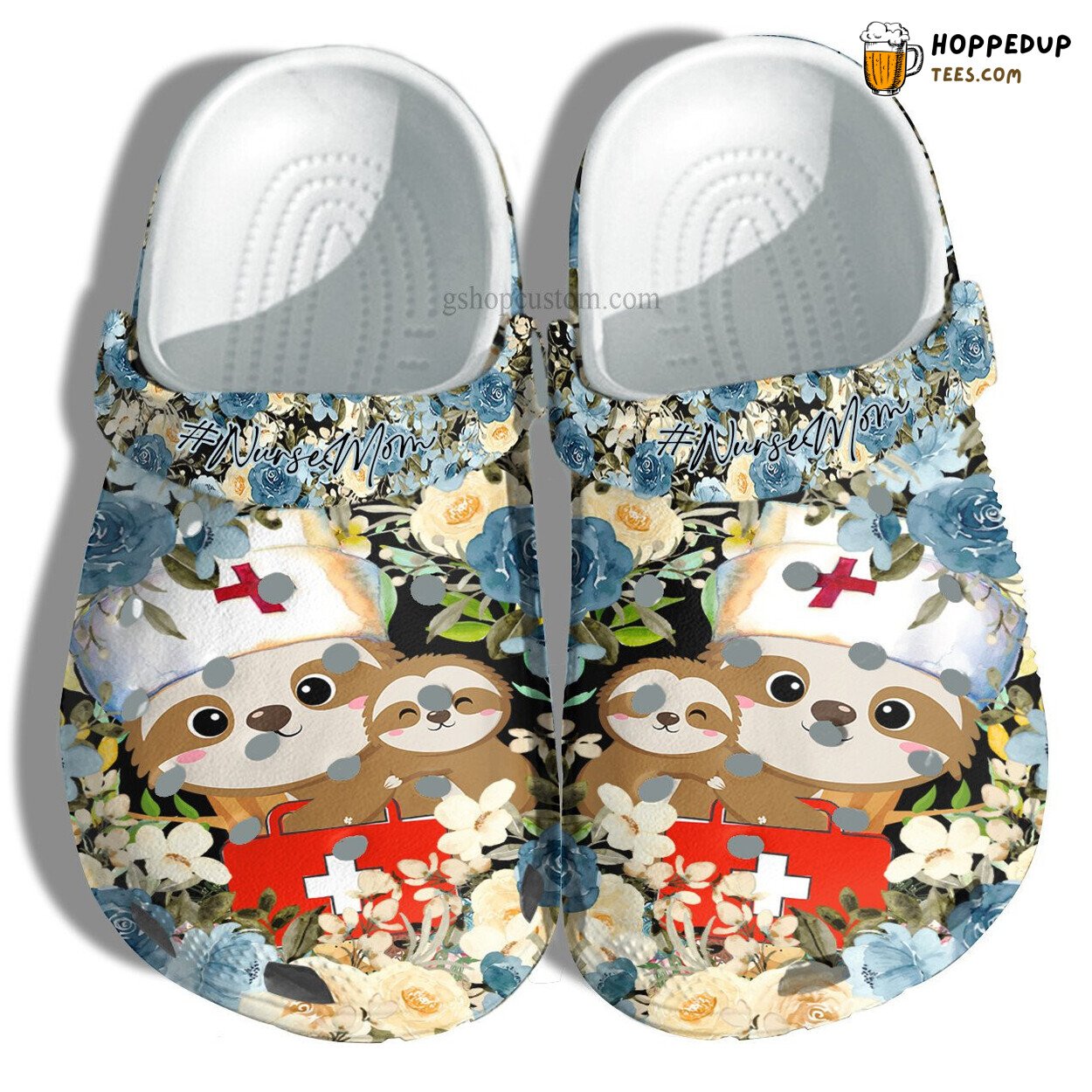 Sloth Nurse Mom Flower Mother’s Day Gift Comfortable Clogs Shoes