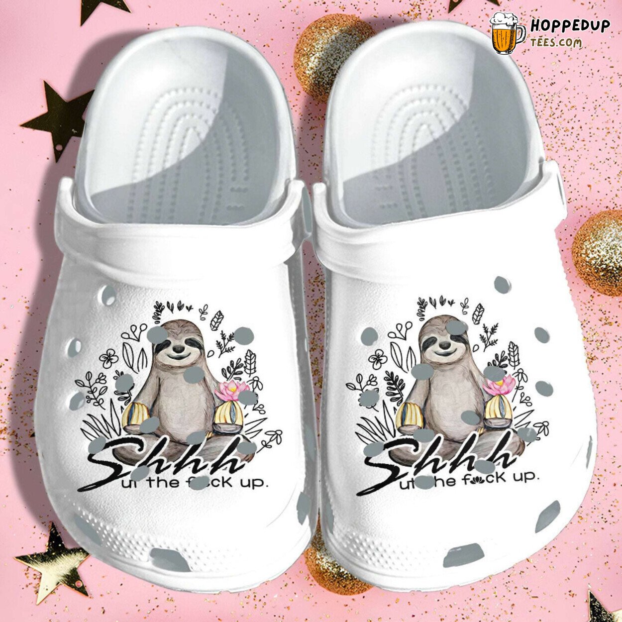 Sloth Peace Yoga Theme Mother’s Day Rubber Clog Shoes Comfortable Footwear