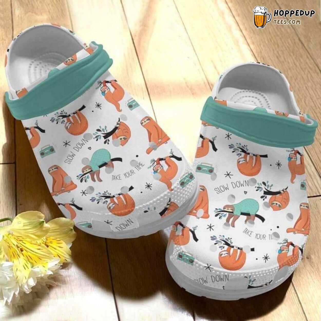 Sloth Take Your Time Lover Gift Themed Comfortable Unique Rubber Clogs
