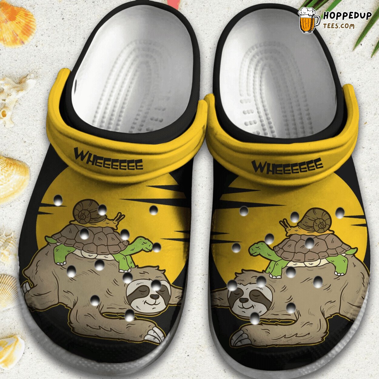 Sloth Turtle Snail Wheee Themed Rubber Clog Shoes Comfortable Gift