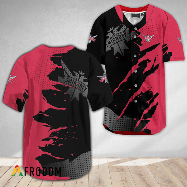 Smirnoff Vodka Metal Crack Pattern Baseball Jersey HU