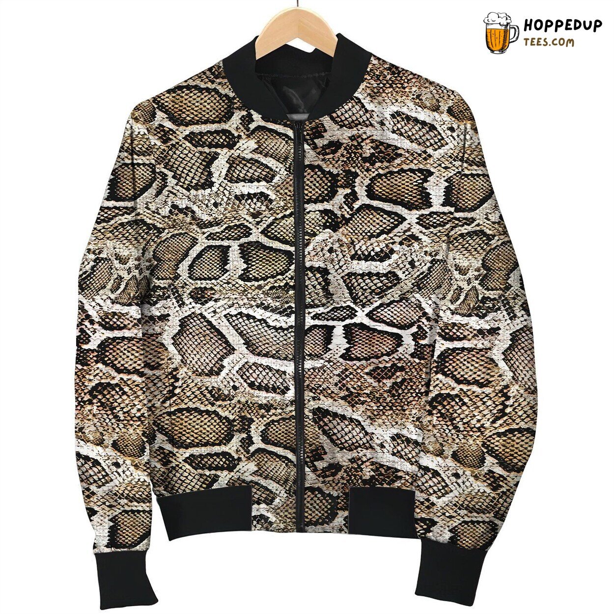 Snake Skin Pattern Bomber Jacket