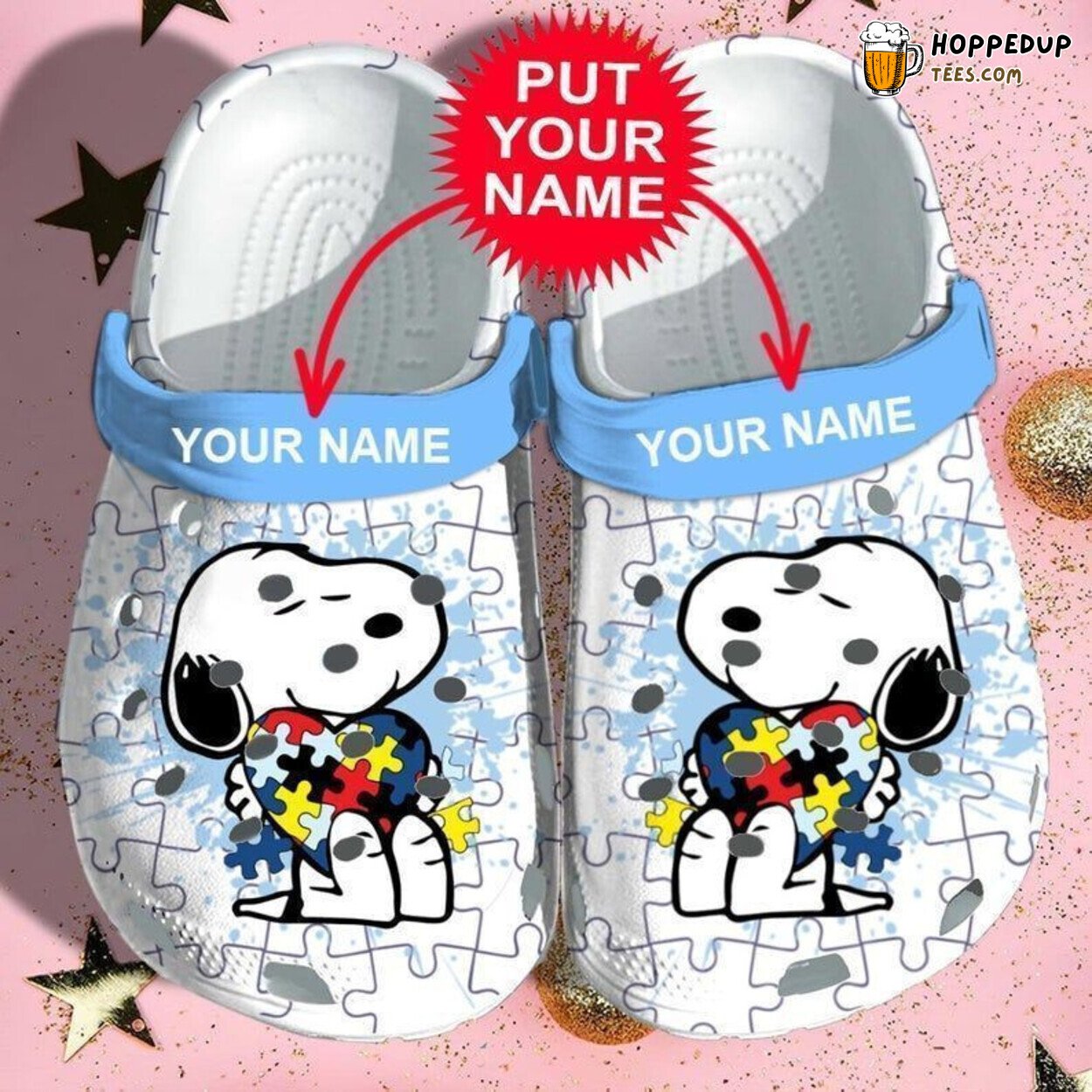 Snoopy Autism Comfortable Mens Womens Classic Water Clog Shoes