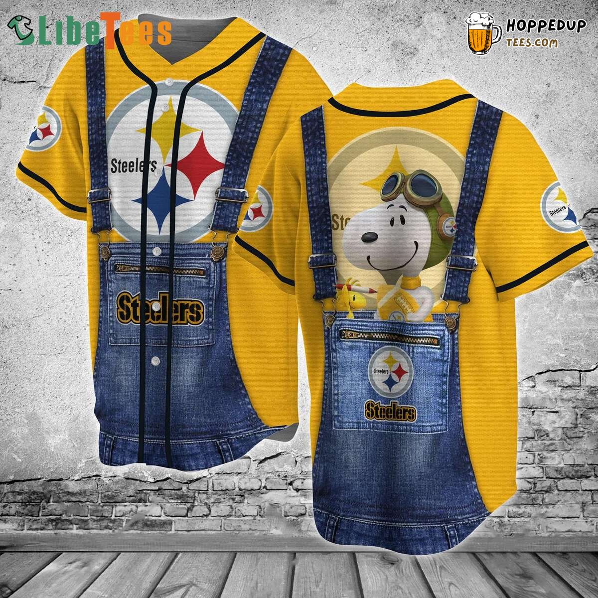 Snoopy Yellow Pittsburgh Steelers Baseball Jersey Perfect Gifts For Your Loved Ones Jersey Shirt